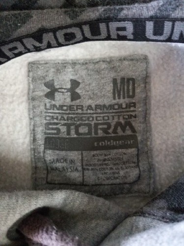 Under Armour Hoodie Women's Medium Gray Semi Fitted Cold Gear Storm Logo EUC M - Picture 8 of 15