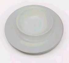 8 Pc Vintage Lot Of Corelle Solid White Dinner Plate, App Plate, And Bowl Set.