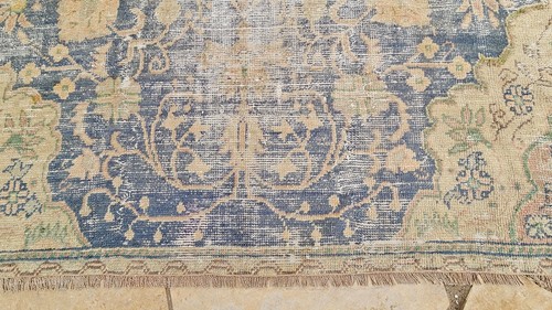 ANTİQUE TURKİSH OUSHAK WOOL RUG 9X9 VİNTAGE OVERSİZE OUSHAK ORİENTAL RUG - Picture 8 of 15
