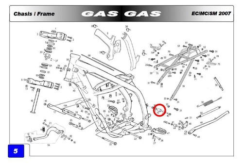 Gas Gas EC, FSE, Pampera, MC65, Red Upper Chain Guide Roller, BE25610014 - Picture 9 of 13