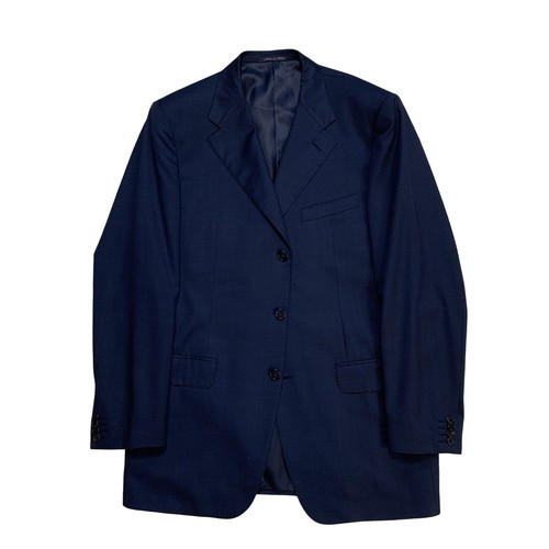 Mint! 42 L Corneliani Navy Blue Micro Knit 100 % Wool Suit Made Italy - Picture 8 of 24