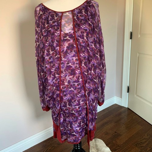 NWT NINA RICCI Purple Silk Cocktail Dress Plum Suede SZ FR 40/US 8