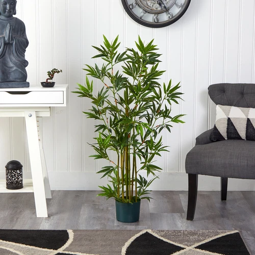 4’ Bamboo Artificial Tree w/Natural Trunks & 540 Lvs Home Decor. Retail $94