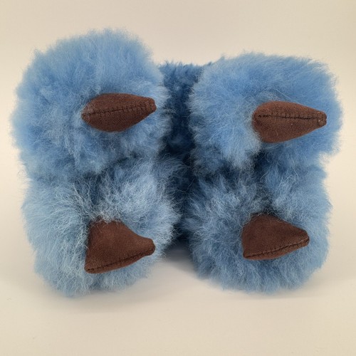 Soft & Cuddly Baby Alpaca Plush Real Alpaca Fur Toy 12 Inches Blue - Picture 7 of 9