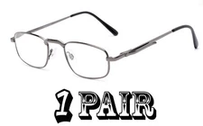 Retro Square Metal Frame Clear Lens Reading Glasses Pocket Clip Spring Hinges