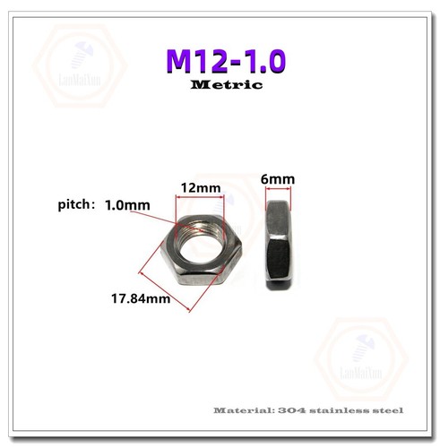 M2 M3 M4 M5 M6 M7 M8 M9 M10 M12 M14 M15 304 Stainless Steel Hex Nut Thin Hex Nut - Bild 28 von 45