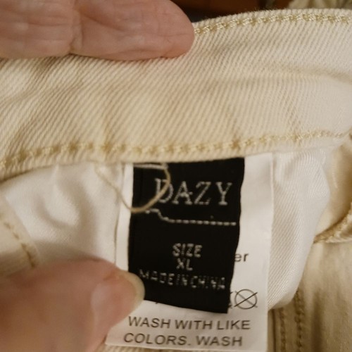 Vintage Dazy Jeans Youth Size Xl Cream Off White Stretch High Rise Size 4-6 - Picture 3 of 6