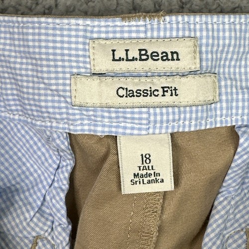 Pantaloni cargo LL Bean donna alti 18T nuovi con etichette cammello marrone gamba sottile twill vestibilità classica - Foto 10 di 14