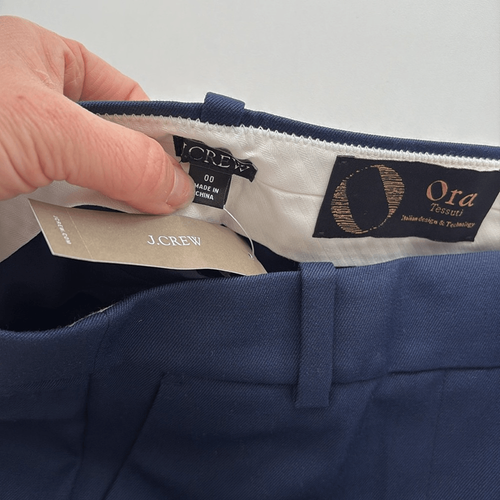 J Crew Cuffed wide-leg trouser pant in wool blend Womens 00 Navy Blue - 第 8/9 張圖片