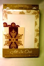 All-In-One Stationary 25 papers cards envelopes Holiday Greeting Snowflake Xmas