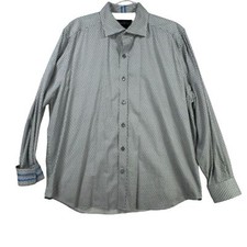 Robert Graham Men's 2XL Geometric Flip Cuff Long Sleeve Dress Shirt Multicolor