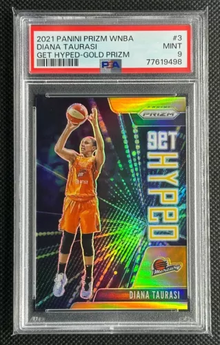 2021 Panini Prizm WNBA Diana Taurasi Get Hyped Gold #3 /10 PSA 9