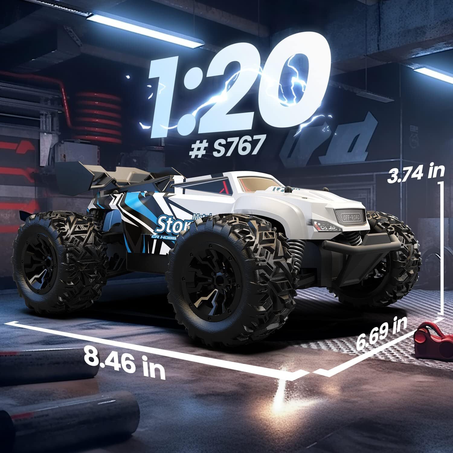 DEERC S767 2WD 120 Ferngesteuerter RC Auto Elektro Monstertruck 2 Akkus 40min