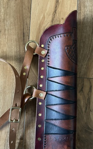Archery Native American Handmade Leather side Hip Arrow Quiver Mughal Islamic - Picture 9 of 12