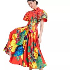 Christopher John Rogers x Target Shirt Dress 2 Puff Short Sleeves Floral NWT