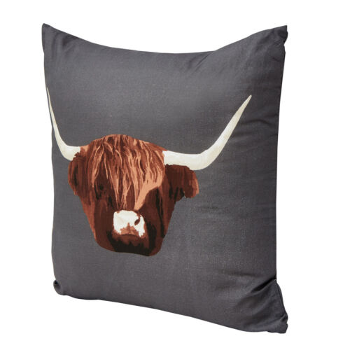 Highland Cow Duvet Cover Reversible Grey Tartan Check Bedding Set - Picture 12 of 12