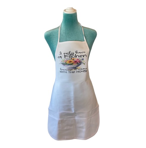 Grembiule da cucina grande donna con tasche ""Ho solo una cucina..."" cottura~regalo - Foto 2 di 2