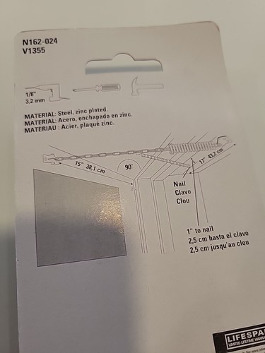 Neu National Hardware Kette Türstopper verzinkt V1355 Serie N162-024 - Bild 4 von 4