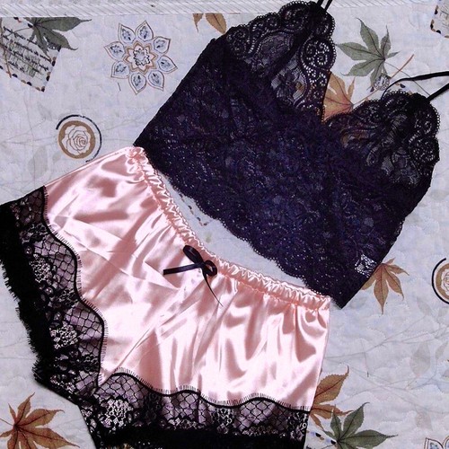 1 Set Womens Lace Sleepwear Lingerie Tops And Shorts Babydoll Underwear - Picture 5 of 18