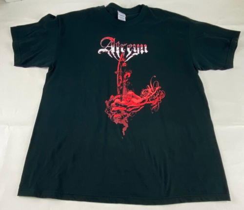 Atreyu heart logo black graphic concert shirt metalcore emo rock cotton L large - Picture 2 of 6
