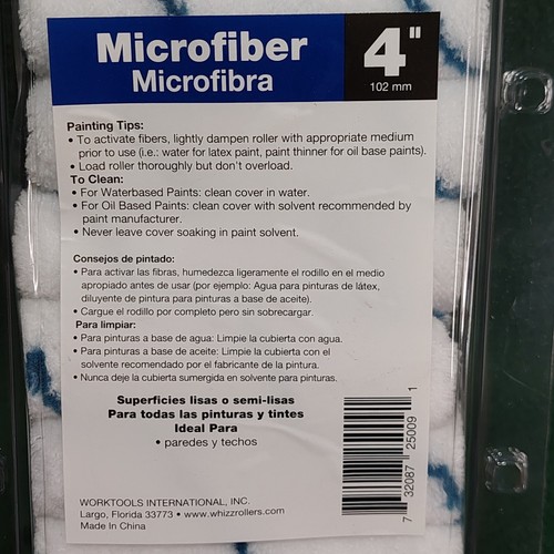Whizz Microfiber Mini Paint Roller 10 each 4" x 3/8" rollers plus free handle - Picture 5 of 6