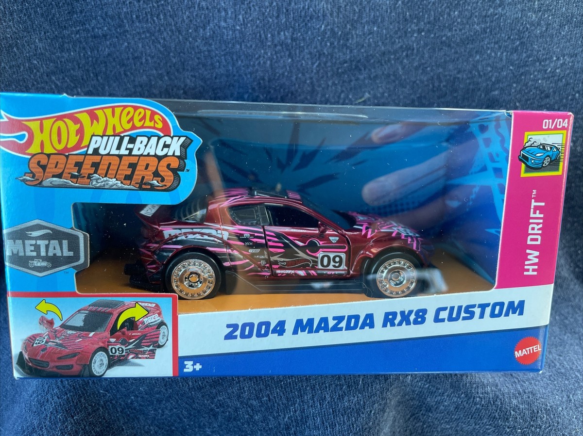 Hot Wheels Pull-back Speeders Red 2004 Mazda RX-8 Custom 1/43 Car