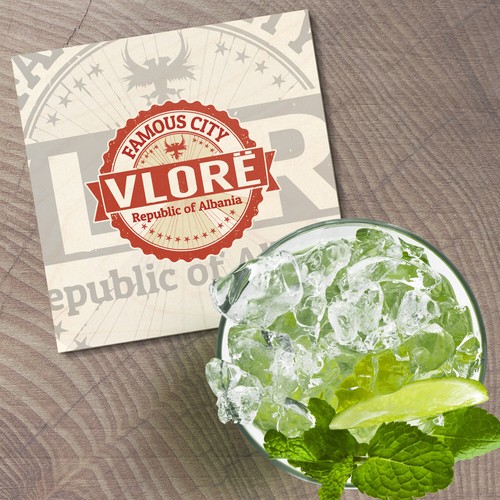 Vlore Albanien Grunge Reise Stadt 4" x 4" Quadratische Holzuntersetzer - Bild 2 von 3