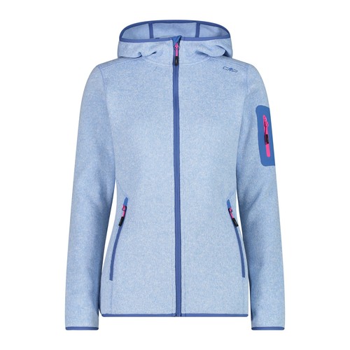 CMP Damen Jacke Knitted Melange Hoody 3H19826 Hellblau