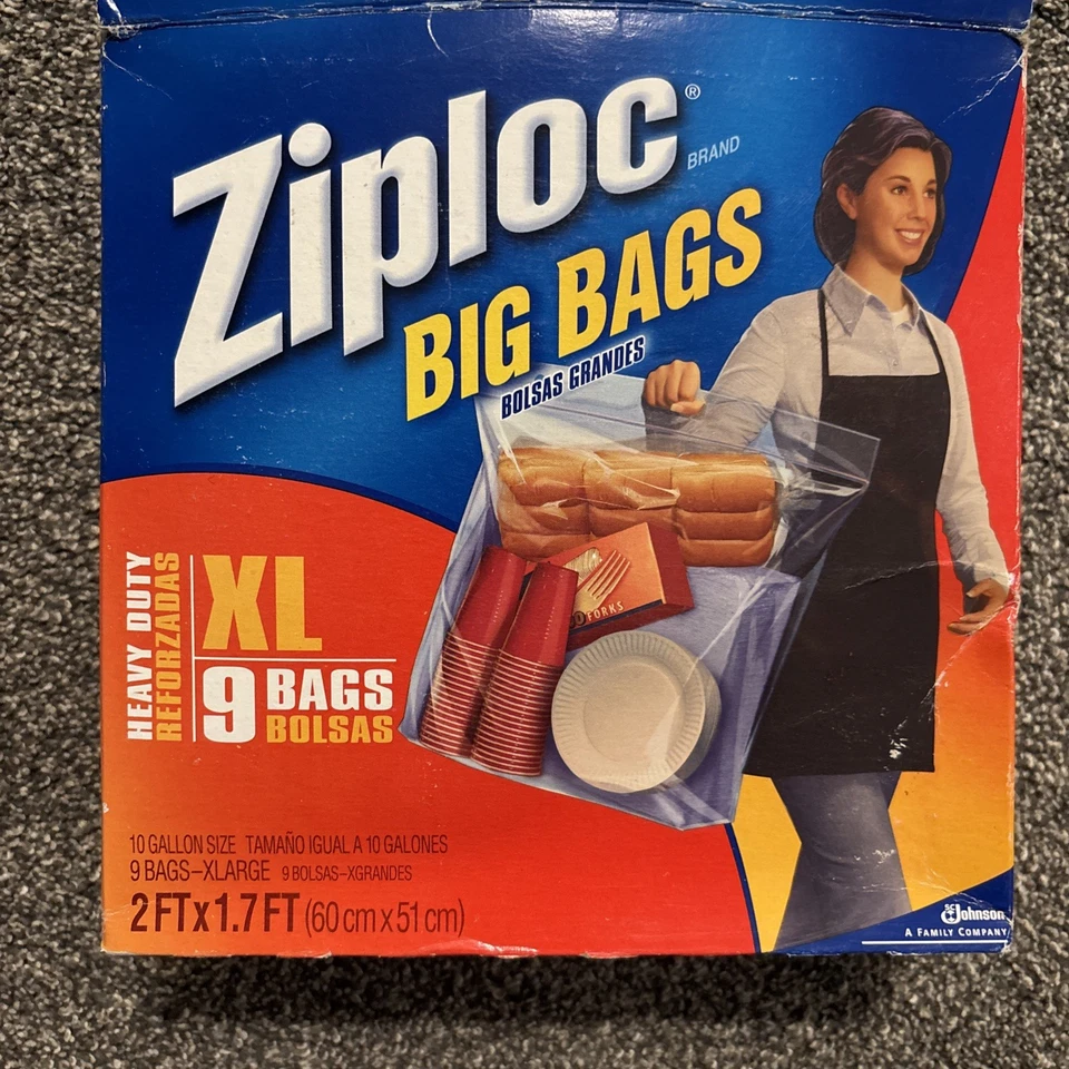 Bolsas grandes Ziploc descontinuadas de alta resistencia XL 9 bolsas tamaño 10 galones almacenamiento caja abierta Foto 2 de 4