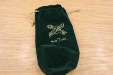 Old Fitzgerald 7 Year Embroider Draw String  Bottle Bag Green and Gold