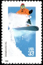 US Scott # 3323, Snowboarding : Extreme Sports, 1999 33¢ Stamp, MNH