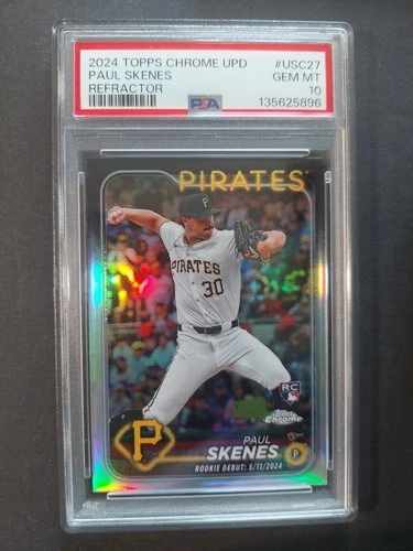 2024 TOPPS CHROME UPDATE REFRACTOR #USC27 PAUL SKENES PSA 10
