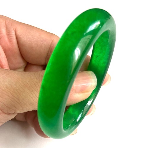 Certified 53mm Natural Grade Icy Green Jade jadeite Bangle 2164 - Picture 9 of 9