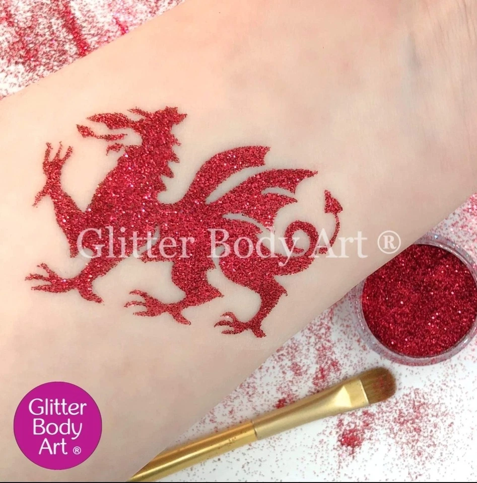 25 x  Welsh Dragon   Glitter Tattoo Stencil REFILL pack - - Image 2 of 3