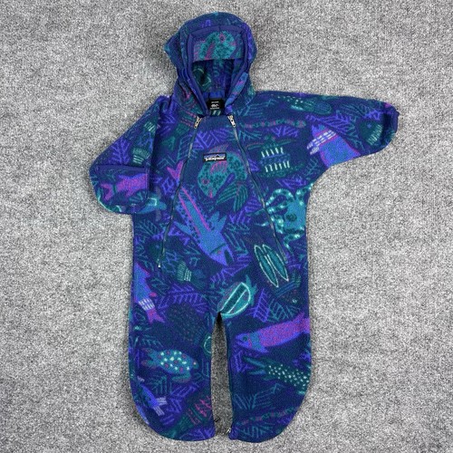 De Colección Patagonia Vellón Bunting Una Pieza 12 Meses Criaturas Marinas Profundas Años 90 AOP - Imagen 4 de 24