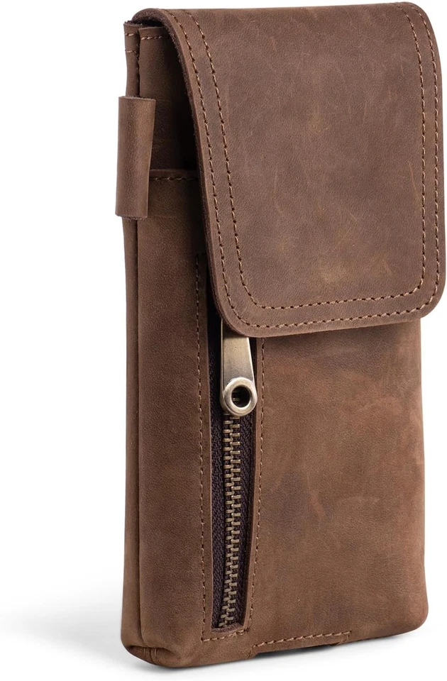 Étui Ceinture Cuir Véritable iPhone 16 15 14 Samsung Galaxy S25 S24 - Photo 2/4