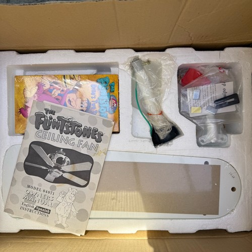 Vtg Flinstones Ceiling Fan New Open Box 42 in 5 Blade 3 Speed Reversible Motor - Picture 8 of 14