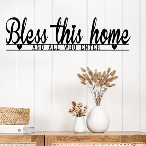Bless This Home Wall Decor Rustic Metal Sign for Farmhouse Home Living Room  - Picture 7 of 8