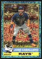 2025 Topps Heritage Chrome Light Blue Sparkle Refractors #85 Jose Caballero