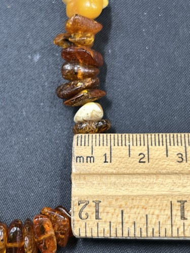 Vintage Multi Color Natural Amber Nugget Graduated Necklace 65 Grams 24” Long - Picture 8 of 10