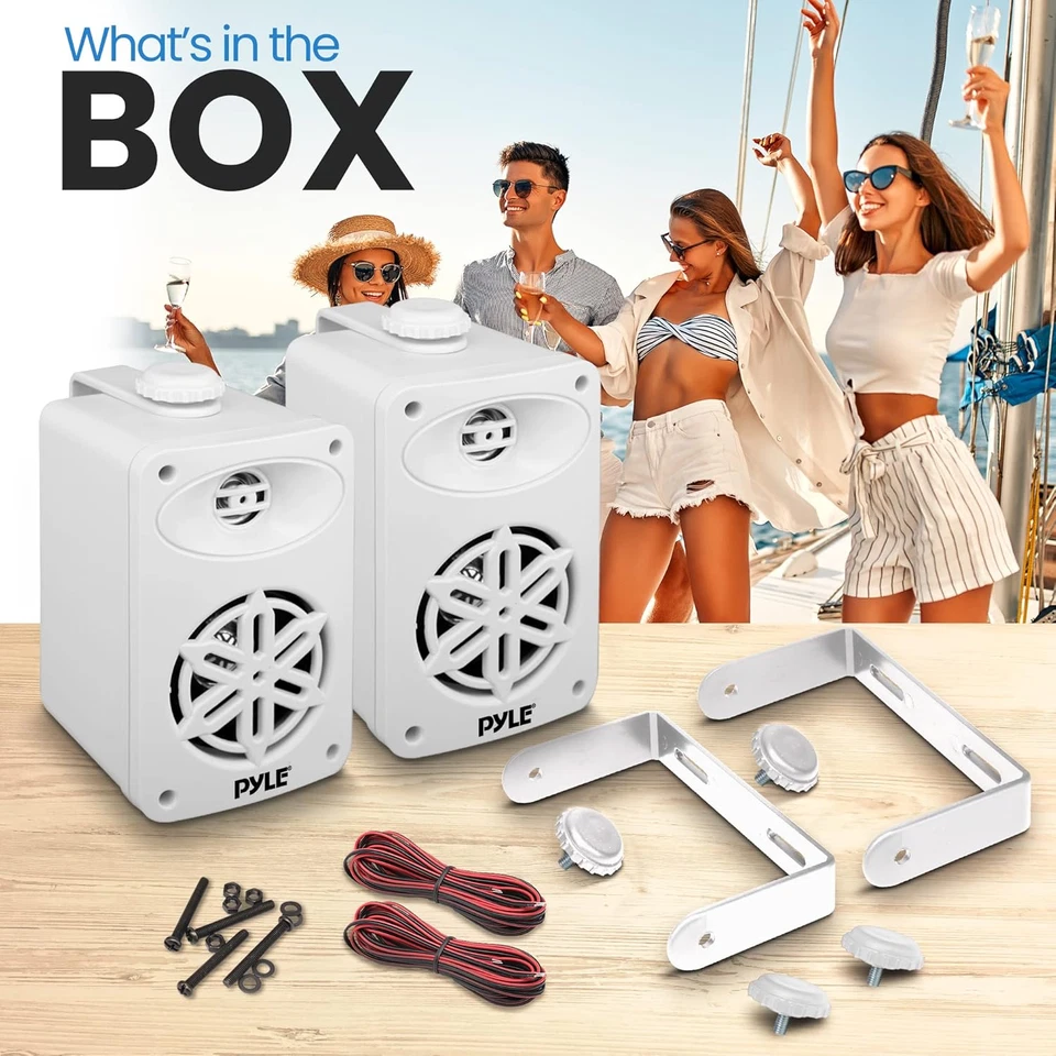 "Par de altavoces interiores y exteriores EE. UU. - 200 vatios doble impermeable 3,5"" 2 vías completo" Foto 2 de 4