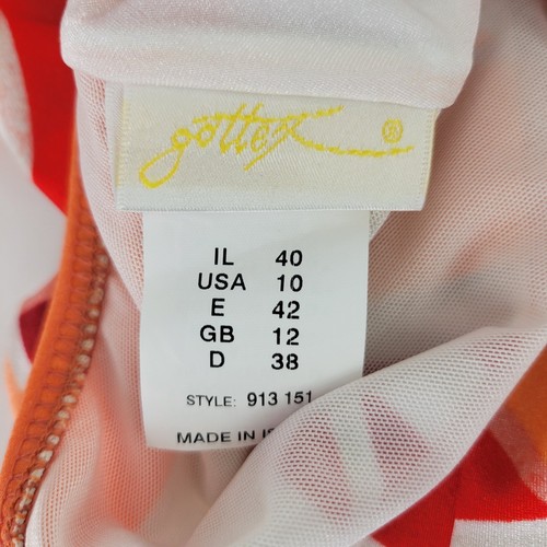 Gottex Größe 10 orange rot silber Einteiler Badeanzug neu mit Etikett, 913151 - Bild 4 von 6