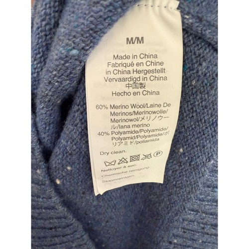 J.Crew Mens Medium Merino Wool Blend Half Zip Mock Neck Sweater Blue - Picture 4 of 6