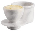 Marble Butter Keeper 4.25'' Inches White Handmade French Butter Holder For Ki...