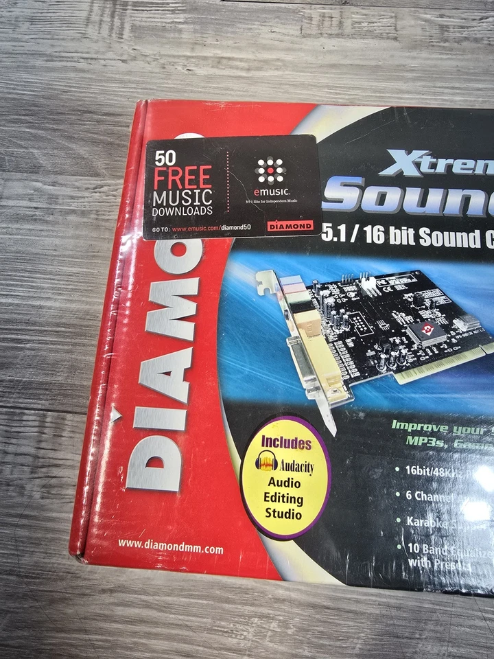 Diamond Xtreme Sound PCI (XS51) Sound Card New In Box Sealed 5.1/16 Bit Sound - Image 4 of 4