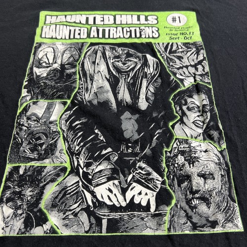 Haunted Hills Haunted Attractions Indiana Black T-Shirt Mens Size XL Horror - Picture 5 of 9