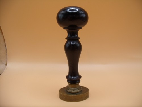 Antique 19th Century Brass & Wood "Dyrlæge A Sinding Kobenhavn" Wax Seal Stamp - Picture 3 of 6