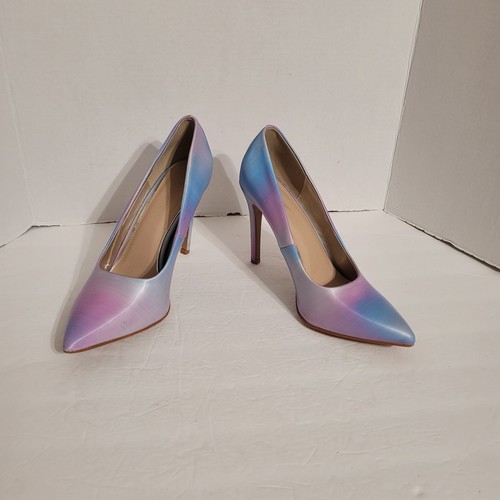 Torta Caliente Mujer Iridiscente Rosa Azul Stiletto Fiesta Boda Tacones Talla 10 - Imagen 10 de 13