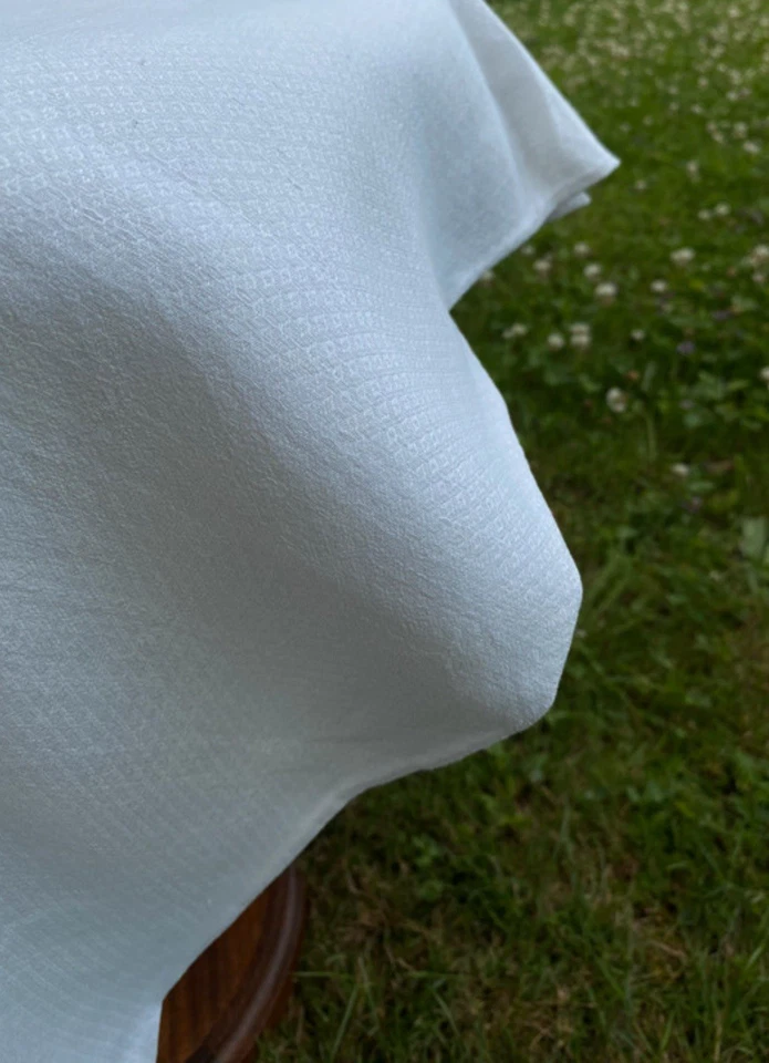 Grande Nappe Ancienne Très Beaux Damas Souple - Photo 3/4