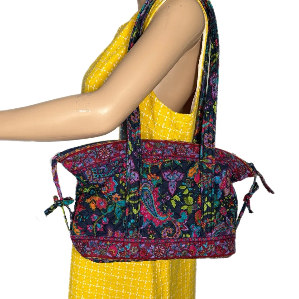 "Bolso de Hombro Stephanie Dawn Bolso de Mano con Cremallera Ciruela Floral Cartera Preppy Boho 14x8x4""" Foto 2 de 4